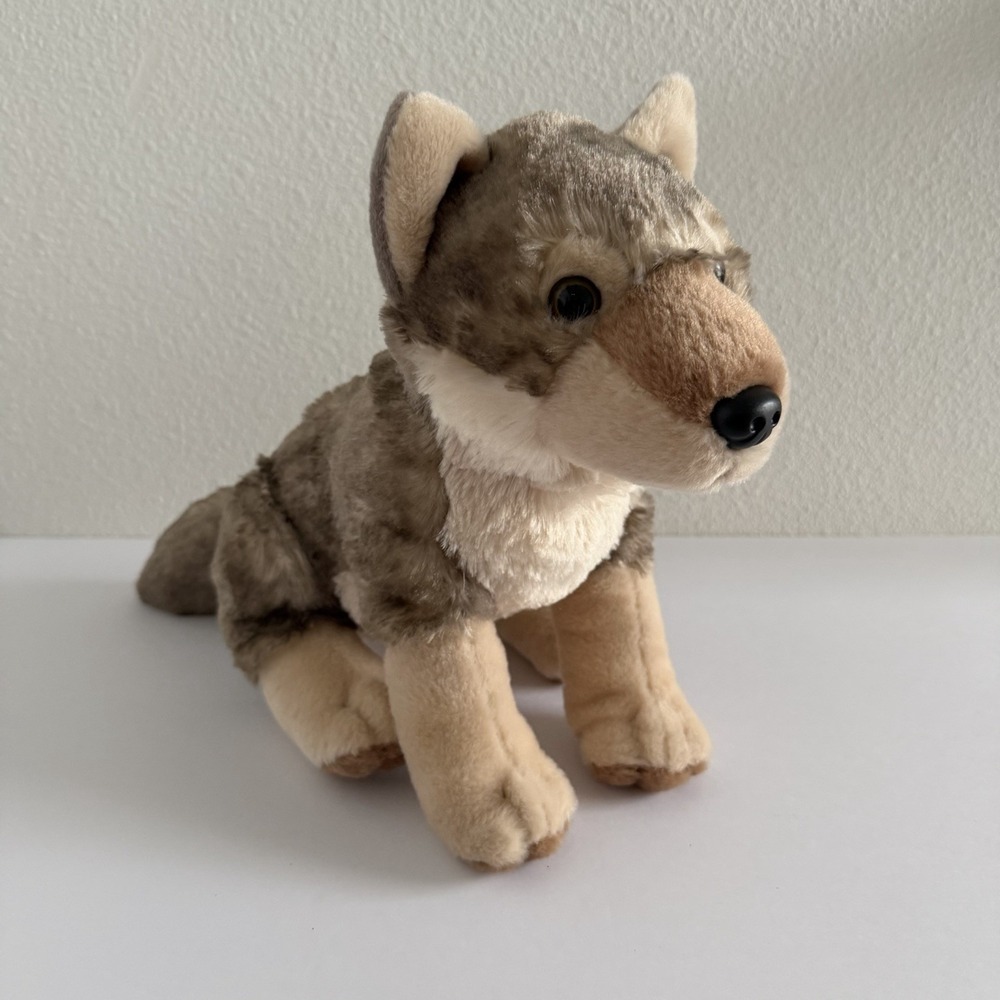 Wild Republic Sitting Grey Timber Wolf Plush 12" Realistic Plush Stuffed Toy